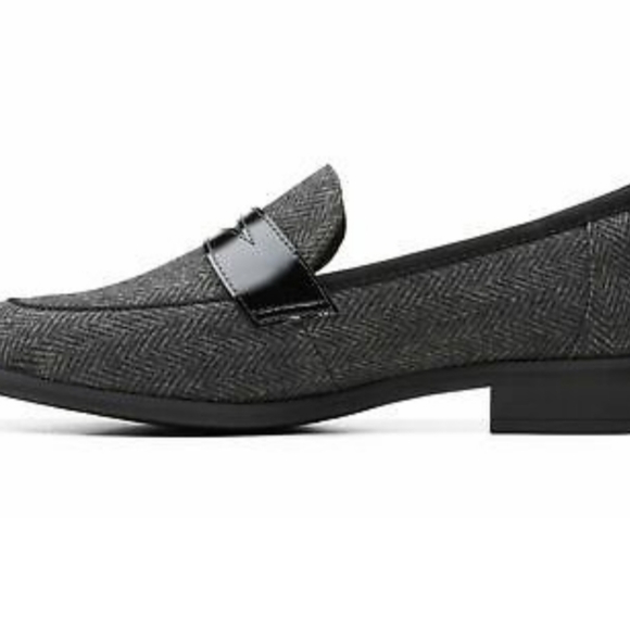 Clarks Women Trish Rose Loafers BLK combi Size 7 New - Picture 4 of 6